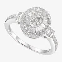 Diamond Blossom Womens 1/2 CT. T.W. Mined White 10K Gold Halo Cocktail Ring
