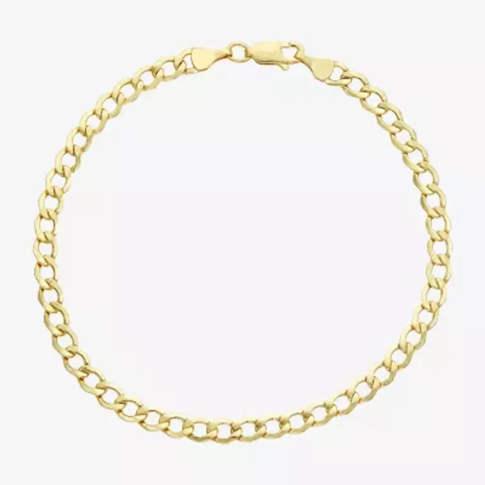 Mens 10K Yellow Gold 9 Curb Bracelet - JCPenney