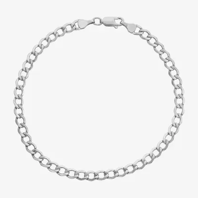 10K Gold 8- Inch Hollow Curb Chain Bracelet