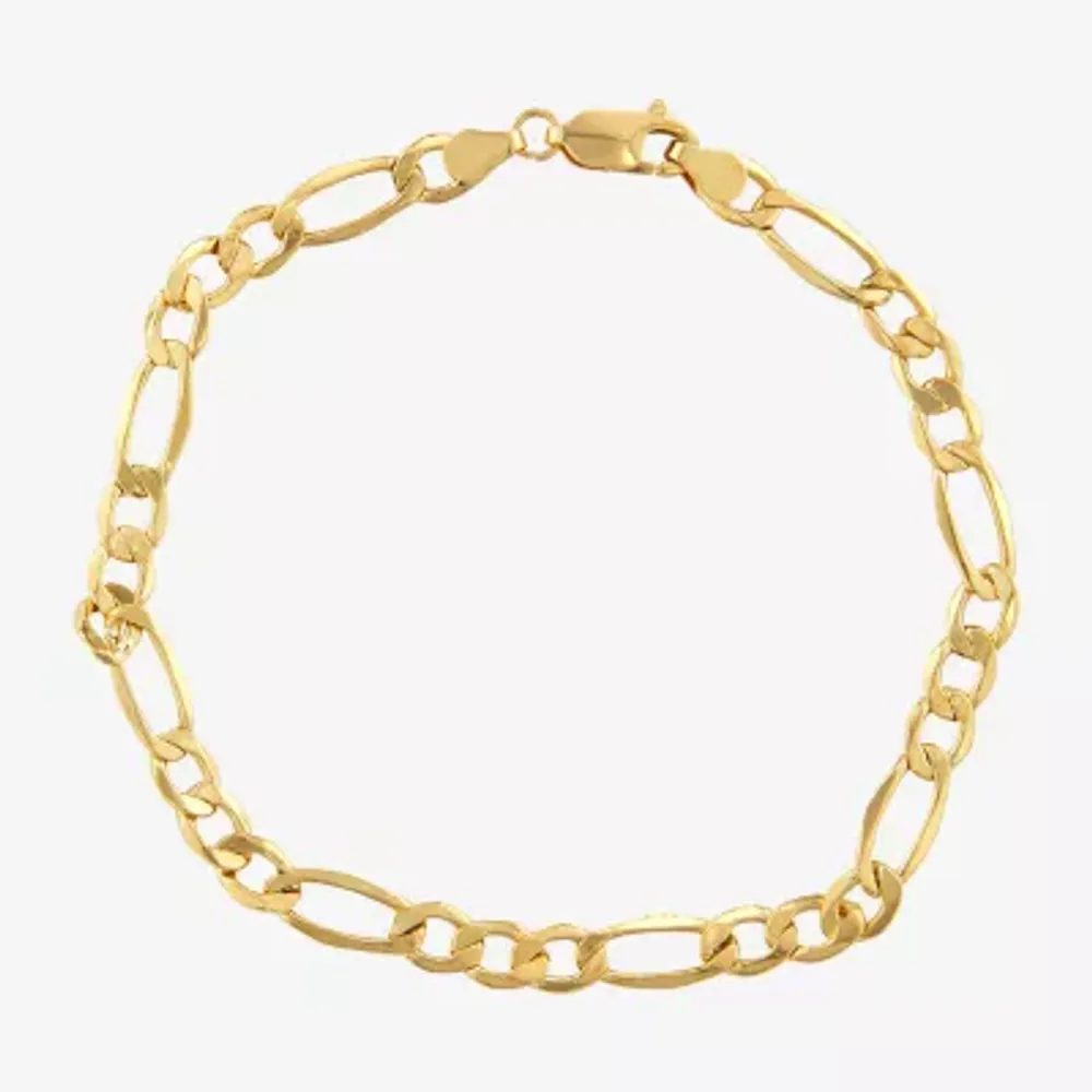 10K Gold Inch Hollow Figaro Chain Bracelet