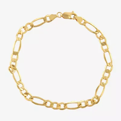 10K Gold 8- Inch Hollow Figaro Chain Bracelet