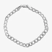 10K Gold 8-8.5 Inch Hollow Curb Chain Bracelet