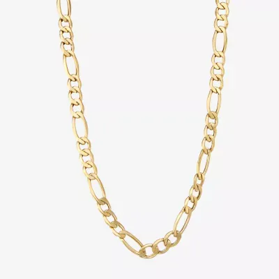 10K Gold 18-24 Inch Hollow Figaro Chain Necklace