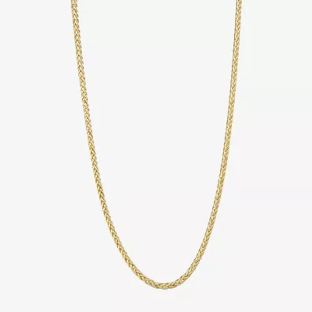 10K Gold 18-24 Inch Hollow Wheat Chain Necklace