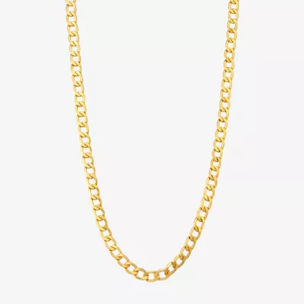 10K Gold 18-24 Inch Hollow Curb Chain Necklace