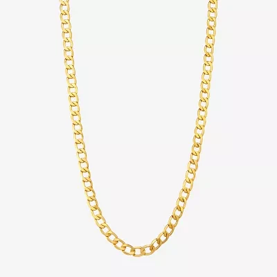 10K Gold 18-24 Inch Hollow Curb Chain Necklace