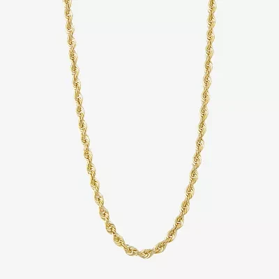 10K Gold 18-24 Inch Hollow Rope Chain Necklace