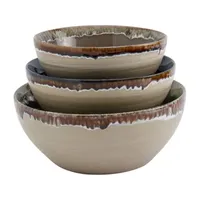 Gallery Tuscon 3-pc. Stoneware Serving Bowl