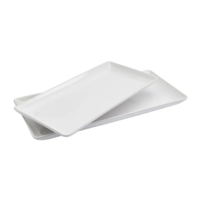 Denmark 2pc White Rectangular Platter Set - Blanc de Blanc Collection - 2 Piece