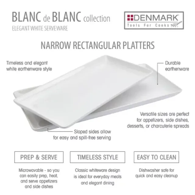 Denmark 2pc White Rectangular Platter Set - Blanc de Blanc Collection - 2 Piece