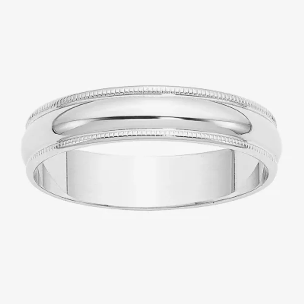 5MM 10K White Gold Wedding Band