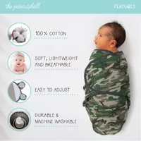 The Peanutshell Camo Elephant 3-pc. Swaddle Blanket