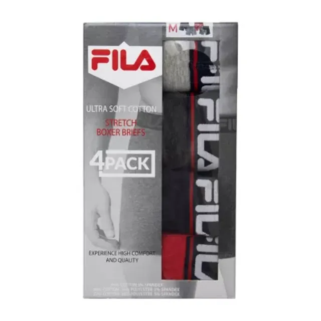 FILA Ultra Soft Stretch No Fly Mens 4 Pack Boxer Briefs