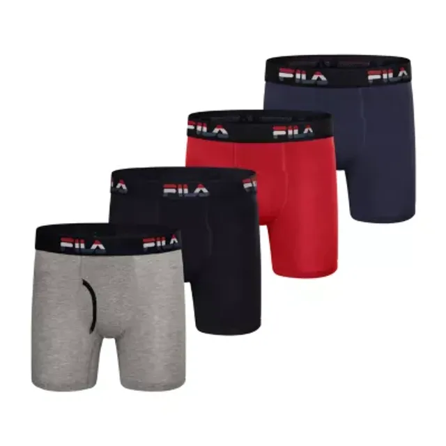 FILA Ultra Soft Stretch Mens 4 Pack Boxer Briefs