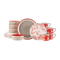 Baum Couleur Red 16-pc. Ceramic Dinnerware Set