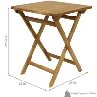 Small Wooden Folding Patio Dining Table