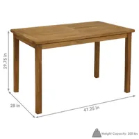 47" Rectangle Patio Dining Table