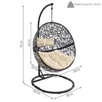 Jackson Outdoor Hanging Egg Chair Chair with Stand