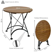 Wooden Folding Patio Dining Table
