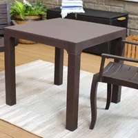 Square Patio Dining Table Brown