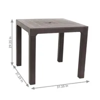 Square Patio Dining Table Brown