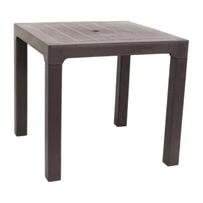 Square Patio Dining Table Brown