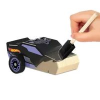 Hot Wheels DIY Toy  Wood Car Racers -  2 Pack (Marvel Avengers Black Panther & Captain America)