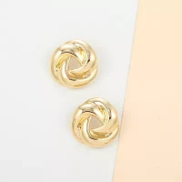 Bold Elements Gold Tone 1 Inch Round Stud Earrings