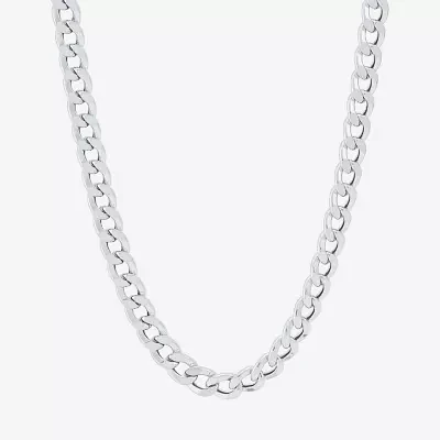 Made Italy Mens 10K Yellow Gold 22" 6mm Semi-Solid Curb Chain Necklace