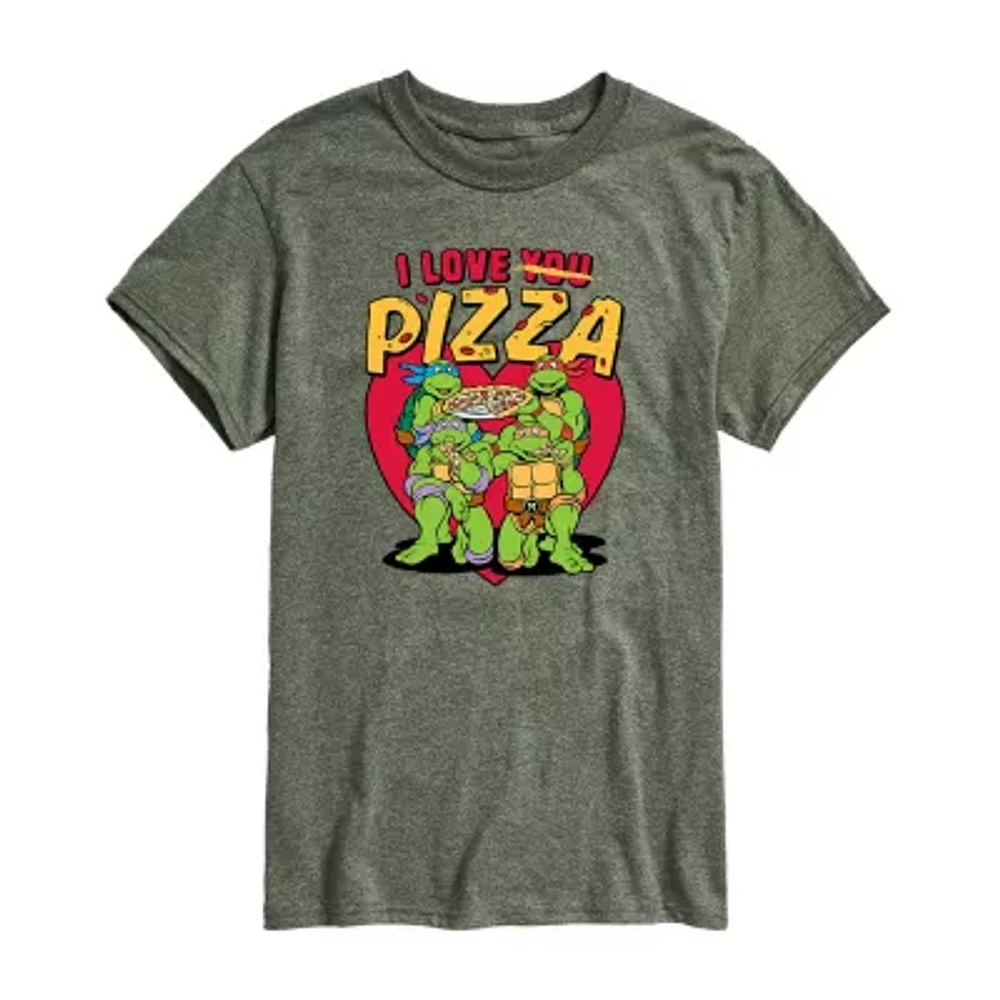 Mens Short Sleeve Teenage Mutant Ninja Turtles Valentine's Day Graphic T-Shirt