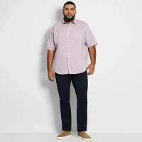 Van Heusen Big and Tall Mens Regular Fit Short Sleeve Geometric Button-Down Shirt