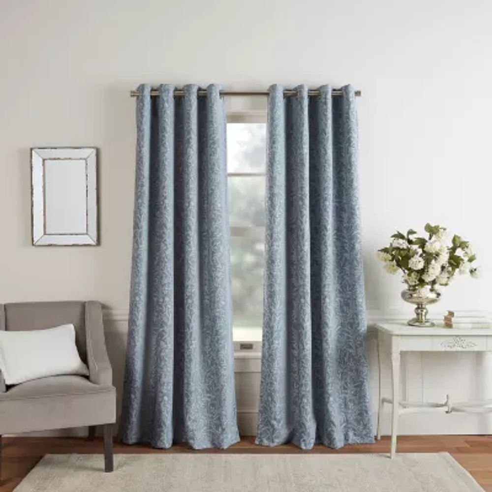 Martha Stewart Acadia Blackout Grommet Top Single Curtain Panel