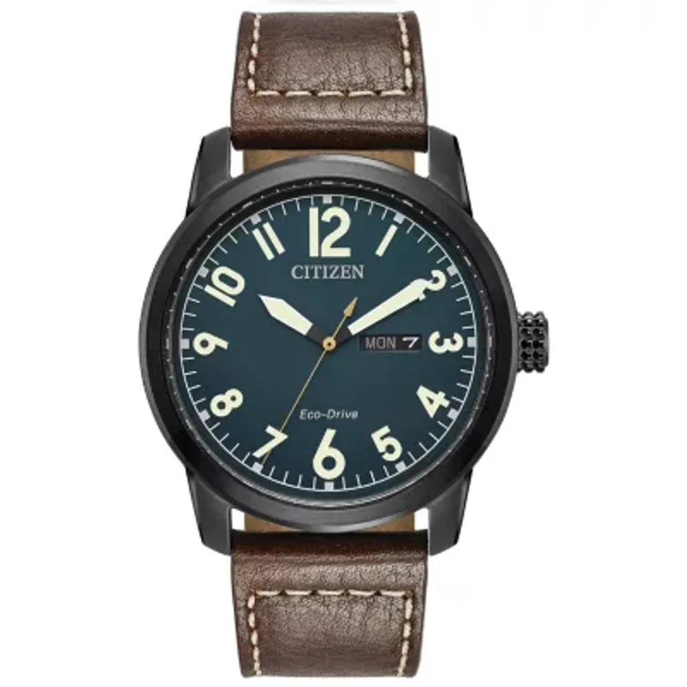 Citizen Chandler Mens Brown Leather Strap Watch Bm8478-01l