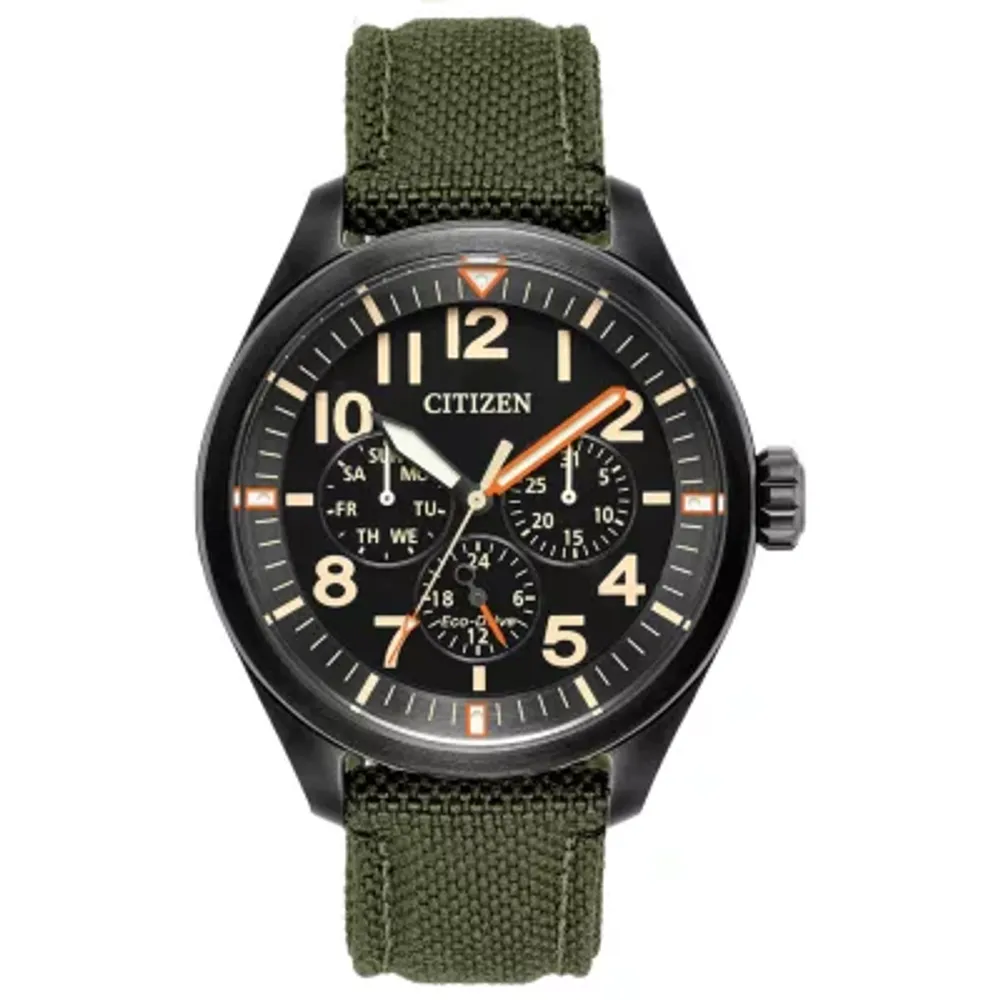 Citizen Chandler Mens Green Strap Watch Bu2055-16e