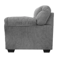 Signature Design by Ashley® Aldin Pad-Arm Upholstered Loveseat in Pewter