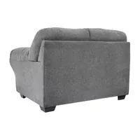 Signature Design by Ashley® Aldin Pad-Arm Upholstered Loveseat in Pewter