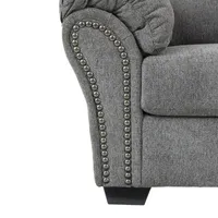 Signature Design by Ashley® Aldin Pad-Arm Upholstered Loveseat in Pewter