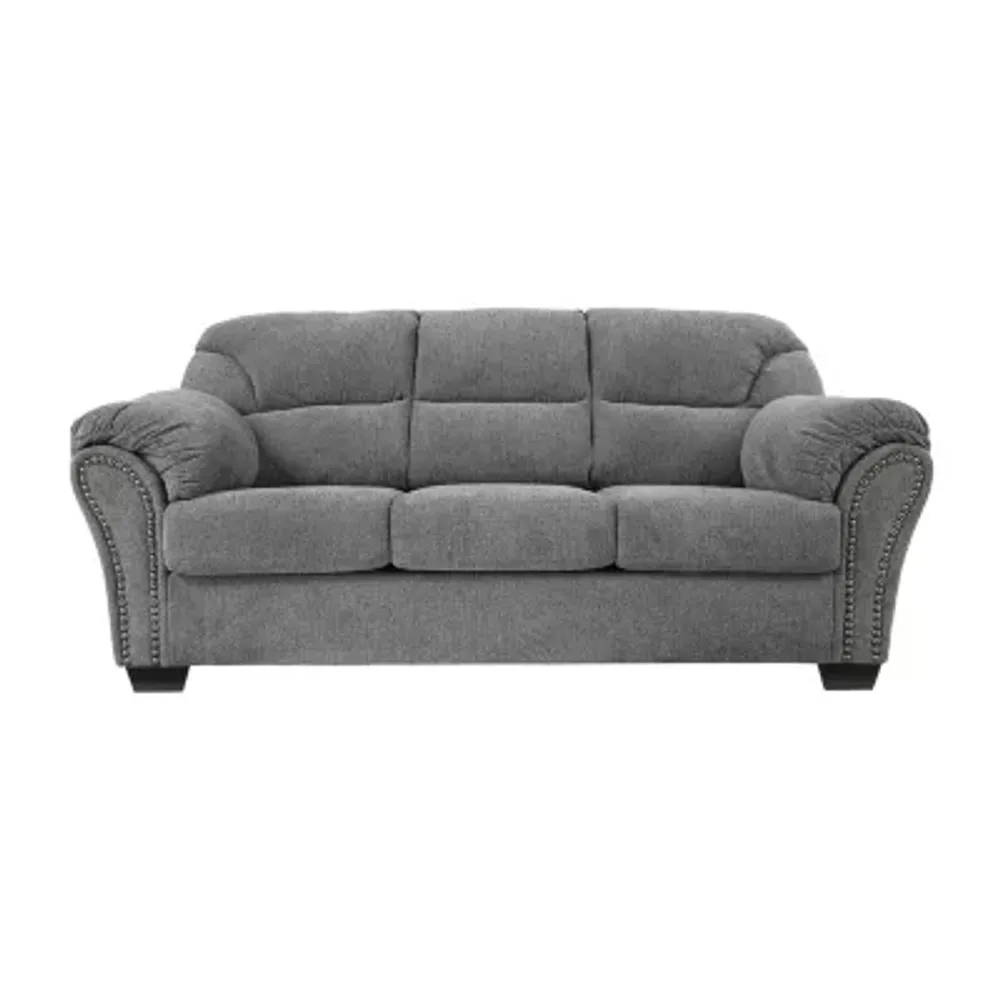 Signature Design by Ashley® Aldin Pad-Arm Sofa in Pewter Gray