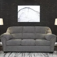 Signature Design by Ashley® Aldin Pad-Arm Sofa in Pewter Gray