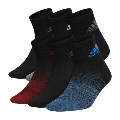 Nike 3BRAND by Russell Wilson Big Boys 6 Pair Quarter Socks | Yellow | 7-9 | Socks Quarter Socks | Multi-pack|Cushioned