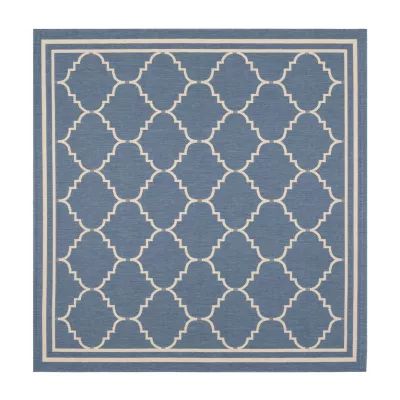 Safavieh Courtyard Collection Skin Geometric Indoor/Outdoor Square Area Rug