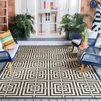 Safavieh Courtyard Collection Varvara Geometric Indoor/Outdoor Square Area Rug