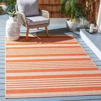 Safavieh Courtyard Collection Santos Stripe Indoor/Outdoor Square Area Rug