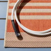 Safavieh Courtyard Collection Santos Stripe Indoor/Outdoor Square Area Rug