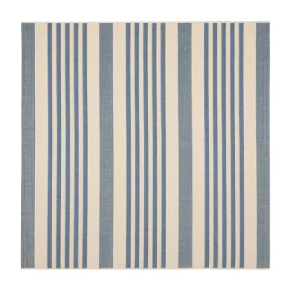 Safavieh Courtyard Collection Santos Stripe Indoor/Outdoor Square Area Rug