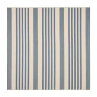 Safavieh Courtyard Collection Santos Stripe Indoor/Outdoor Square Area Rug