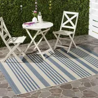 Safavieh Courtyard Collection Santos Stripe Indoor/Outdoor Square Area Rug