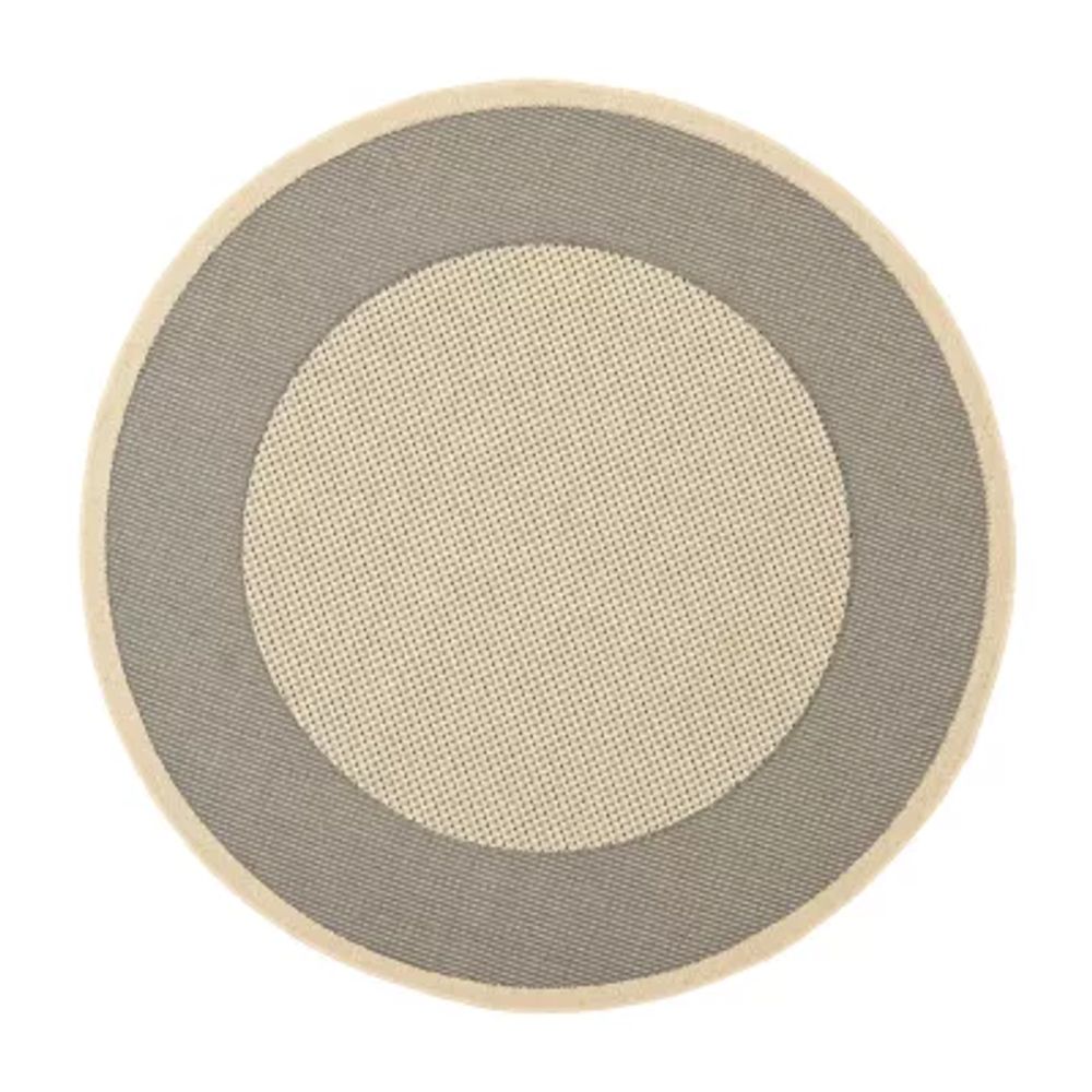 Safavieh Courtyard Collection Trina Bordered Indoor/Outdoor Round Area Rug