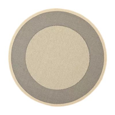 Safavieh Courtyard Collection Trina Bordered Indoor/Outdoor Round Area Rug