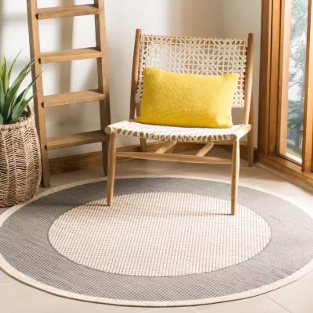 Safavieh Courtyard Collection Trina Bordered Indoor/Outdoor Round Area Rug